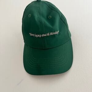 Slams Laptop Shut Til Monday Green Baseball Cap from Sunday Scaries